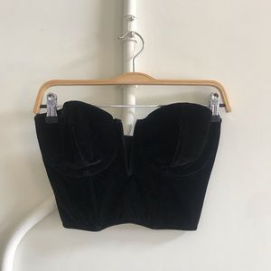 Black Velvet Plunge Corset